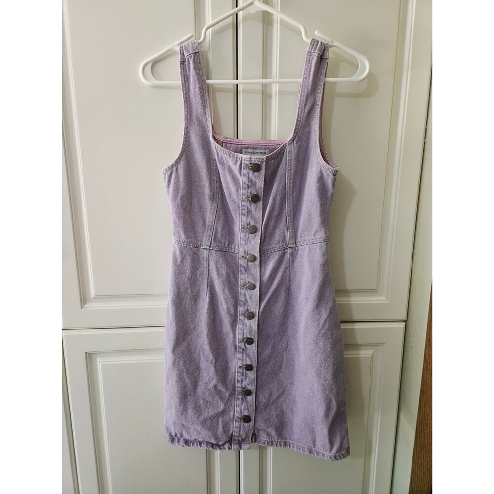 UO Lilac Button-Down Pinafore Mini Dress Fairycore 90s Y2k Soft Grunge Indie